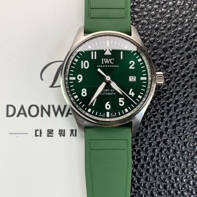 레플리카 [아이더블유씨] 남성용 파일럿 마크18 IW328205 오토매틱 40mm 러버밴드 그린 다이얼 iwc9203  