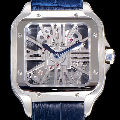 레플리카 [까르띠에]남성용  산토스 더 까르띠에 수동/기계식 라지39.8미리 스켈레톤 다이얼 CAR18125  