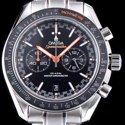 레플리카 [오메가] 남성용 스피드마스터 329.30.44.51.01.002 레이싱 코-액시얼 마스터 크로노미터 타키미터 크로노그래프 브레이슬릿 블랙 다이얼 일본 수입산 쿼츠 무브먼트 OMG0540  