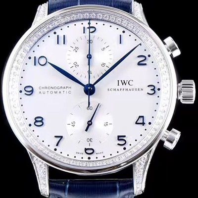 레플리카 [아이더블유씨] 남성용 포르투기즈 쥬얼버젼 오토메틱 크로노그래프 다이아몬드 화이트 다이얼 IWC4244  