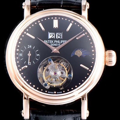 레플리카 [파텍필립] 남성용 그렌드 컴플리케이션 투어빌론 무브먼트 문페이즈 블랙 다이얼 PAT0142  