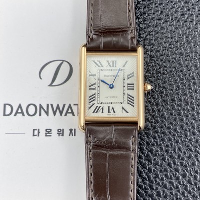 레플리카 [까르띠에] 남성용 2025신상! 탱크 루이스 WGTA0346 18K 로즈골드 38.1mm 악어가죽 오토매틱 무브먼트 화이트 다이얼 car69381  