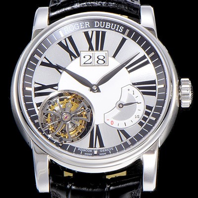 레플리카 [로저드빌]남성용  오마쥬 수동기계식 투어빌론(뜨루삐옹) 45미리 화이트 / 실버다이얼 ROG40385  