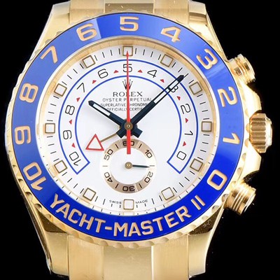 레플리카 [로렉스] 남성용 옐로우 골드!!! 요트마스터II 레가타116688 크로노그래프 화이트 다이얼 ETA-7750 오토매틱 무브먼트 ROL00032  