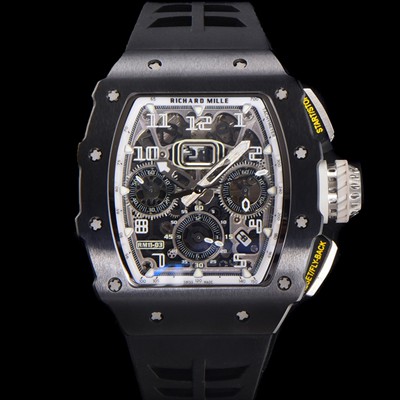 레플리카 [리차드밀레] 남성용 RM11-03 티타늄 케이스/블랙 PVD코딩 베젤 크로노그래프 50mm 오토매틱 무브먼트 스켈레톤 다이얼 ric0256  