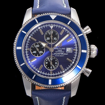 레플리카 [브라이틀링] 남성용 슈퍼오션 해리티지 크로노그래프 ETA7750-2 타입 오토매틱 46mm 가죽줄  블루다이얼 bre9642  