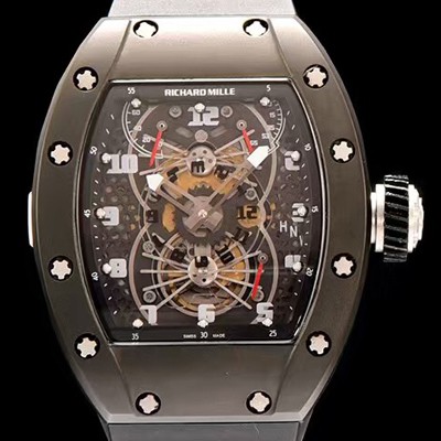 레플리카 [리차드밀레] 남성용 RM022 블랙 PVD코딩 스켈레톤 다이얼 블랙 러버 스트랩 오토매틱 무브먼트 RIC0400  