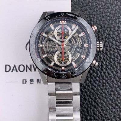 레플리카 [태그호이어]남성용 신상품출시!! 까레라 칼리버 크로노그래프 오토매틱 45mm 블랙다이얼 TAG39707  