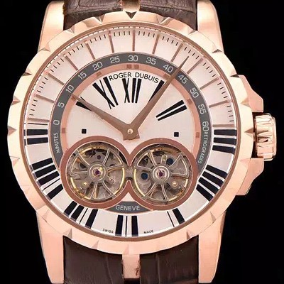 레플리카 [로저드뷔] 남성용 엑스칼리버 아시안 오토매틱 화이트 다이얼 47mm ROG4221  