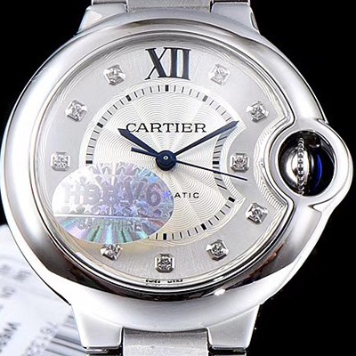 레플리카 [까르띠에] 남성용 남녀 베스트모델!!발롱블루 드 까르띠에 WE902075 다이아몬드 인덱스 화이트 실버 썬더스트 브레이슬릿 다이얼 오토매틱 무브먼트 CAR0002  