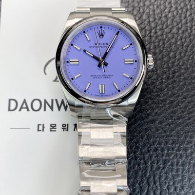 레플리카 [로렉스] 남성용 오이스터 퍼페추얼 m126000 오토매틱 칼리버 3230타입 36미리 메탈시계 라벤더 다이얼 rol5618  