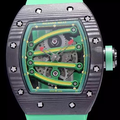 레플리카 [리차드밀레] 남성용 RM59-01 스켈레톤 그린옐로 다이얼 오토매틱 무브먼트 RIC4235  