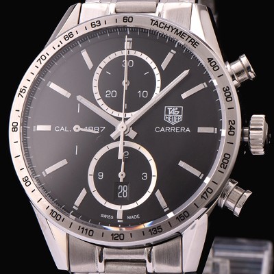 레플리카 [태그호이어] 남성용 까레라 크로노그래프 블렉 다이얼 TAG0441  