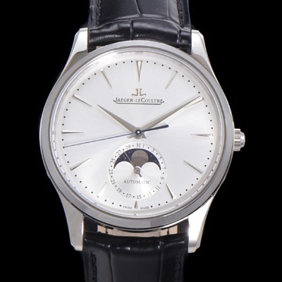 레플리카 [예거 르꿀르뜨] 남성용 마스터 울트라 씬 문페이즈 오토매틱 925타입 39mm 가죽줄 화이트다이얼 jag1952  