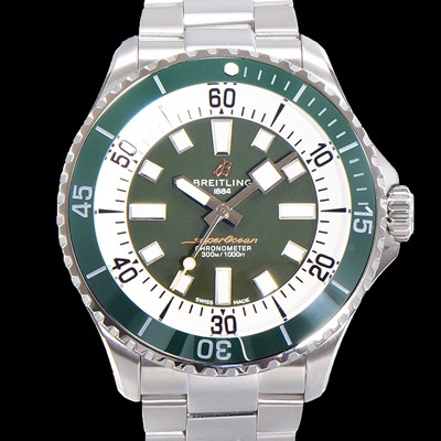 레플리카 [브라이틀링 뉴 다이버워치] 남성용 슈퍼오션 44mm 오토매틱 ETA2824-2 타입 크로노미터 메탈줄 세라믹베젤 그린다이얼 bre4482  
