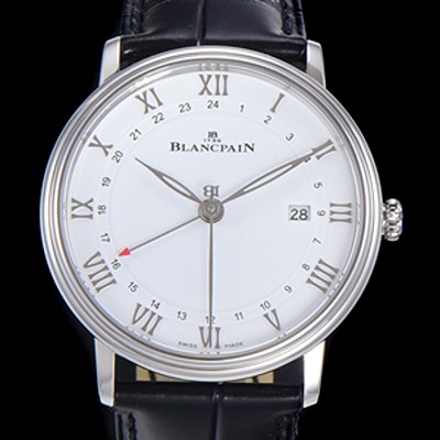 레플리카 [블랑팡] 남성용 빌레레 GMT 오토매틱 5A50타입 40mm 가죽줄 화이트다이얼   vac08769  
