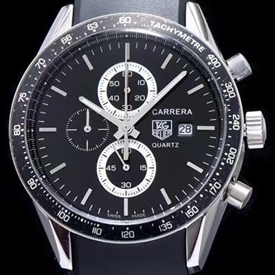 레플리카 [테그호이어] 남성용 까레라 블랙 다이얼 쿼츠 무브먼트 TAG0200  