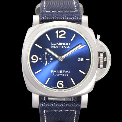 레플리카 [파네라이] 남성용 루미노르 마린나 70주년 한정판 PAM01117 44미리 오토매틱 Cal.P.9010 티타늄 케이스 블루 다이얼 pan5195  