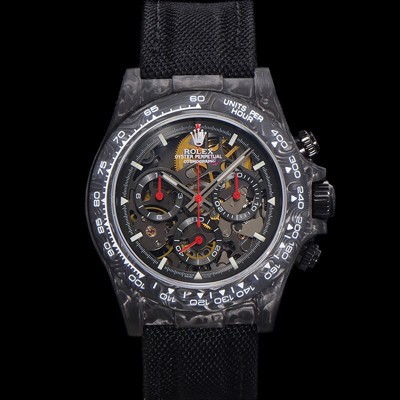 레플리카 [로렉스]남성용 데이토나 포지드카본 40mm 크로노그래프 오토매틱 Cal.4130 무브먼트 스켈레톤 다이얼 rol5370  