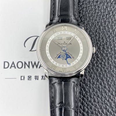 레플리카 [블랑팡] 남성용 빌레레 퀀탬 컴플레트 40mm 문페이즈 오토매틱 Cal.6654타입 그레이 다이얼 bla4216  