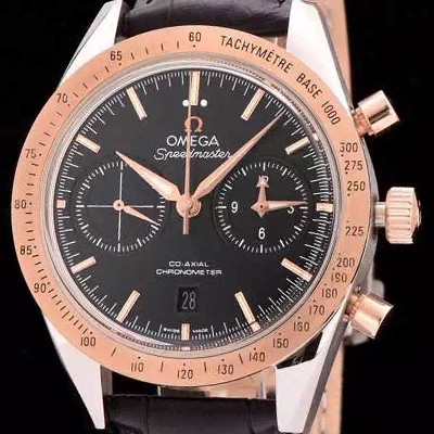 레플리카 [오메가] 남성용 스피드마스터 크로노그래프 로즈골드 블랙다이얼 OMG0100  