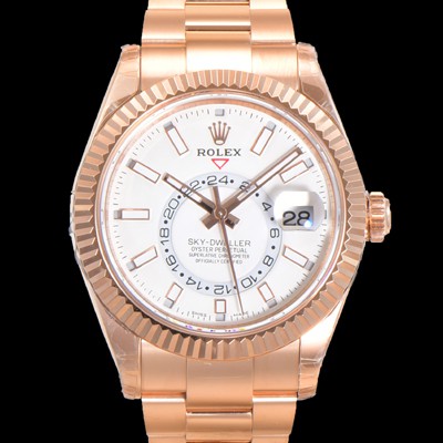 레플리카  [로렉스] 남성용 스카이더웰러 오이스터 퍼페츄얼 오토매틱 Cal.9001타입 42미리 18K 로즈골드 화이트 다이얼 rol5293  