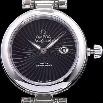 레플리카 [오메가] 여성용 드빌 레이디메틱 신제품!! 425.30.34.20.01.001 물결무늬 입체형 블랙 다이얼 브레이슬릿 오토매틱 무브먼트 OMG0030  