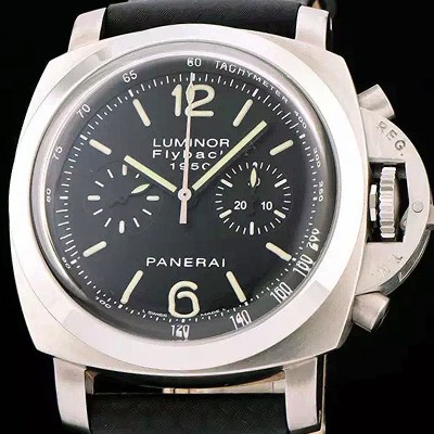 레플리카 [파네라이] 남성용 루미너 플라이배크 1950시리즈 블랙 다이얼 PAN0450  