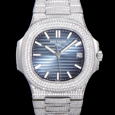 레플리카 [파텍필립] 남성용 노틸러스 5711/1R-010 보석/큐빅 셋팅 오토매틱 Cal.324 S C 타입 40미리 블루다이얼 PAT75710  