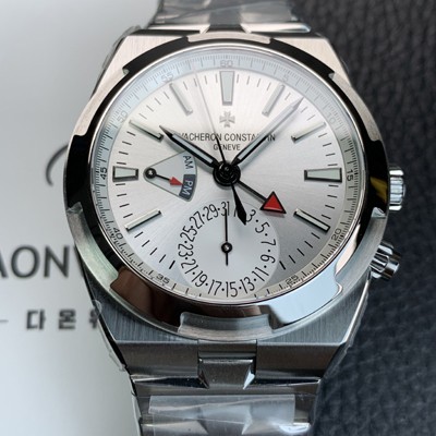 레플리카 [바쉐런 콘스탄틴] 남성용 오버시즈 듀얼타임 오토매틱 칼리버 5200 타입 41mm 메탈줄 실버다이얼 vac27802  