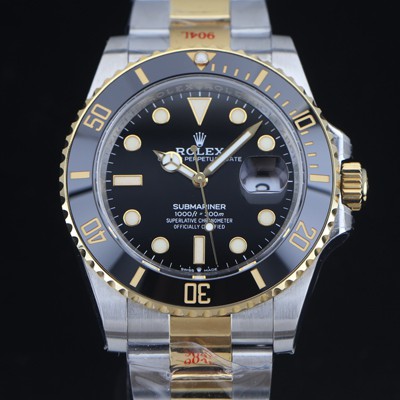 레플리카 [로렉스] 남성용 신형 서브마리너 m126613ln 18k옐로우골드 도금 콤비 41mm 블랙 다이얼 Cal.3235 오토매틱 무브먼트 ROL91914  