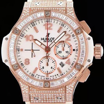레플리카 [휴블렛] 남성용 빅뱅 화이트골드 다이아몬드 퍼펙트버젼 화이트다이얼 HUB0401  