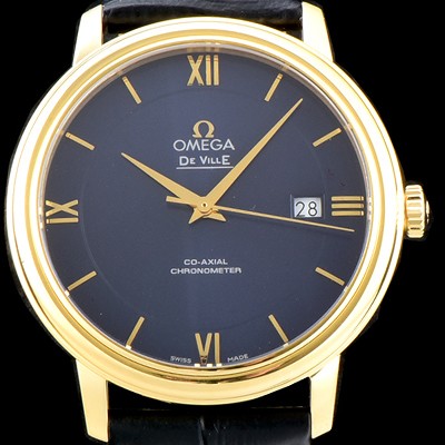 레플리카 [오메가] 남성용 드빌 424.53.40.20.03.001 프레스티지 코-액시얼 블루 다이얼 18k 옐로우골드 투톤 콤비 오토매틱 무브먼트 OMG0010  