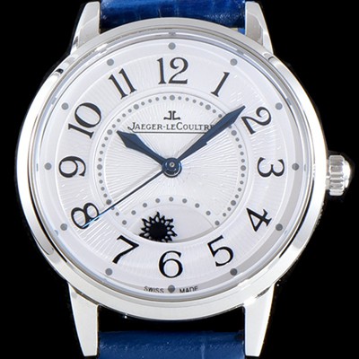 레플리카 [예거르꿀르뜨] 남성용 랑데부 나잇&데이 3448410 미디엄 레이디 워치!! 문페이즈 화이트 기요셰 다이얼 오토매틱 무브먼트 JAG0450  