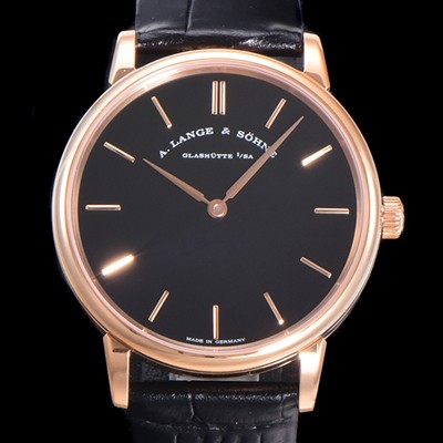 레플리카 [아랑게운트죄네] 남성용 색소니아 씬 211.033 랑게 39미리 18k 로즈골드 블랙 다이얼 오토매틱 무브먼트 LAN40879  