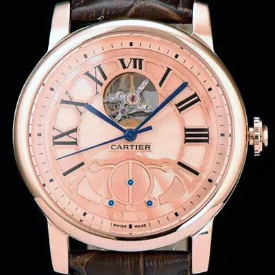 레플리카 [까르띠에] 남성용 로통드 드 까르띠에 오토매틱 시리즈 골드다이얼 CAR0003  