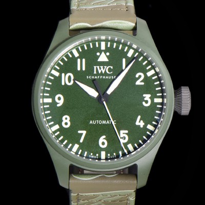 레플리카 [아이더블유씨] 남성용 파일럿 IW329802 오토매틱 43.8mm 세라믹 재질 나토천/러버 믹스 그린 다이얼 iwc29053  