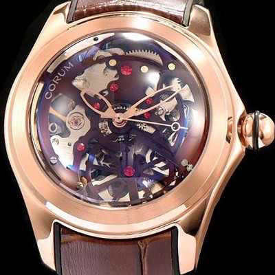 레플리카 [코롬] 남성용 버블 시쓰루 다이얼 로즈 골드 베 COR010  