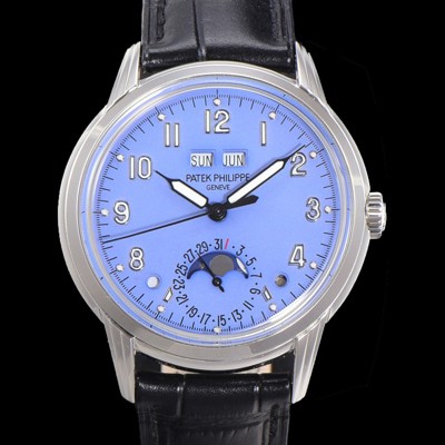 레플리카 [파텍필립] 남성용 퍼페추얼 캘린더 오토매틱 PP Cal.324 타입 40mm 가죽줄 문페이즈 블루다이얼 pat77028  