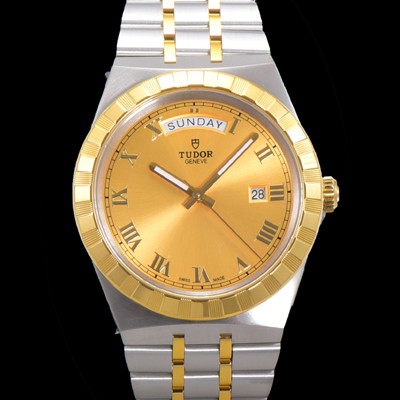 레플리카 [튜더] 남성용 로얄 워치 오토매틱 스위스 ETA2836-2 타입 18K 옐루골드 41mm 메탈줄 골드다이얼 tud5915  