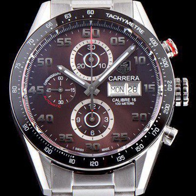 레플리카 [태그호이어] 남성용 TOP Grade Quality 까레라 크로노그래프 오토매틱 타키메터 브라운다이얼 TAG0100  