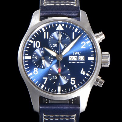 레플리카 [아이더블유씨] 남성용시계 베스트 신형!! 파일럿 IW388101 크로노그래프 오토매틱 Cal.69385 타입 41mm 가죽줄 블루다이얼 iwc0468  