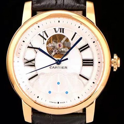 레플리카 [까르띠에] 남성용 로통드 드 까르띠에 오토매틱 시리즈 화이트다이얼 CAR0005  
