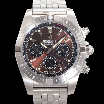 레플리카 [브라이틀링] 남성용 크로노맷 오토매틱 크로노그래프 ETA7750-2타입 44mm 매탈줄 브라운다이얼 bre5131  