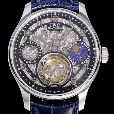 레플리카 [아이더블유씨]남성용  포르투기즈 42미리 수동/기계식 투어빌론(뚜르삐옹) 스켈래톤 다이얼 블랙다이얼 IWC90007  