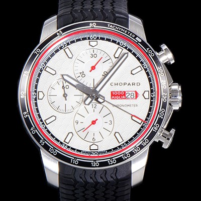 레플리카 [쇼파드] 남성용 밀레 밀리아 GTS 크로노그래프 44미리 오토매틱 A7750-2 우레탄줄 화이트다이얼 CHO73553  