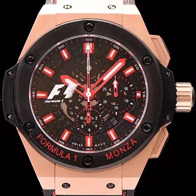 레플리카 [휴블렛] 남성용 빅뱅 킹파워 포뮬러 F1 48mm 버전 블랙다이얼 HUB0420  