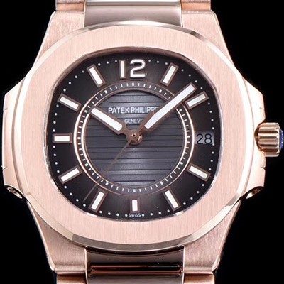 레플리카 [파텍필립] 여성용 노틸러스 7011/1R-010 하이엔드 최고급형 18k 로즈골드 브라운 텍스쳐 다이얼 브레이슬릿 스위스 정품 쿼츠 무브먼트 PAT0101  
