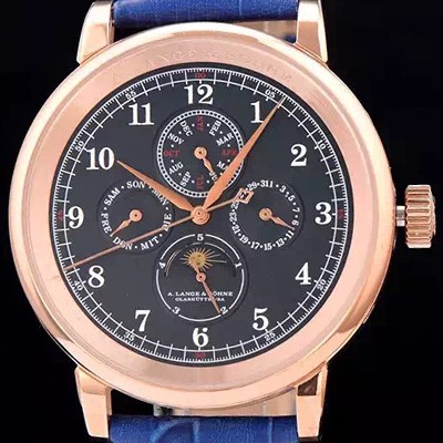 레플리카 [아랑게운트죄네] 남성용 1815 시리즈 워치 18k 로즈골드 문페이즈 블랙 다이얼 오토매틱 무브먼트 ALS4204  