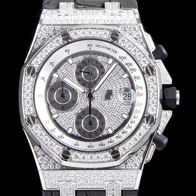 레플리카 [오데마피게] 남성용 로얄오크 오프쇼어 26067BC.ZZ.D002CR.01 크로노그래프 럭셔리다이아 풀페이버 다이아몬드 다이얼 오토매틱 무브먼트 AUD0401  